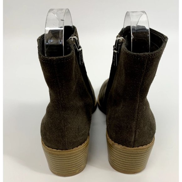 Clarks Somerset Breccan Myth Brown Suede Zipper Ankle Booties Size 7M - Picture 5 of 7